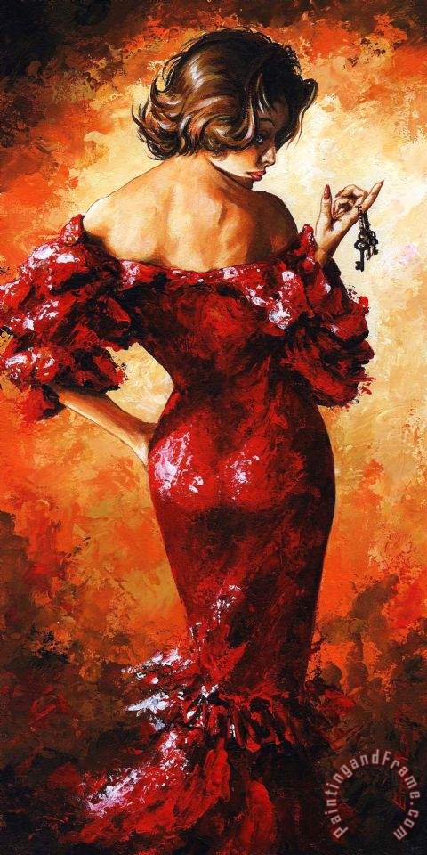 480x960 Emerico Toth Lady In Red 33 Painting - The Lady In Red Painting
