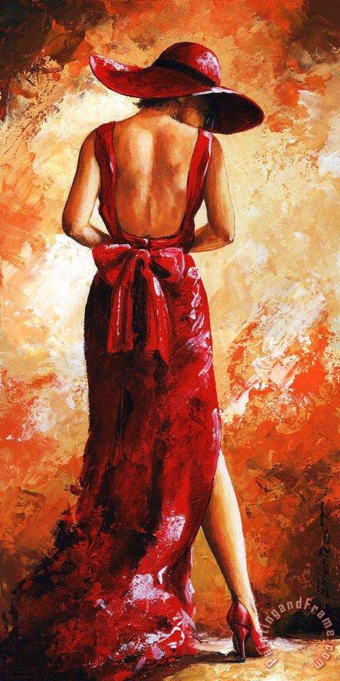 480x960 Emerico Toth Lady In Red 39 Painting - The Lady In Red Painting