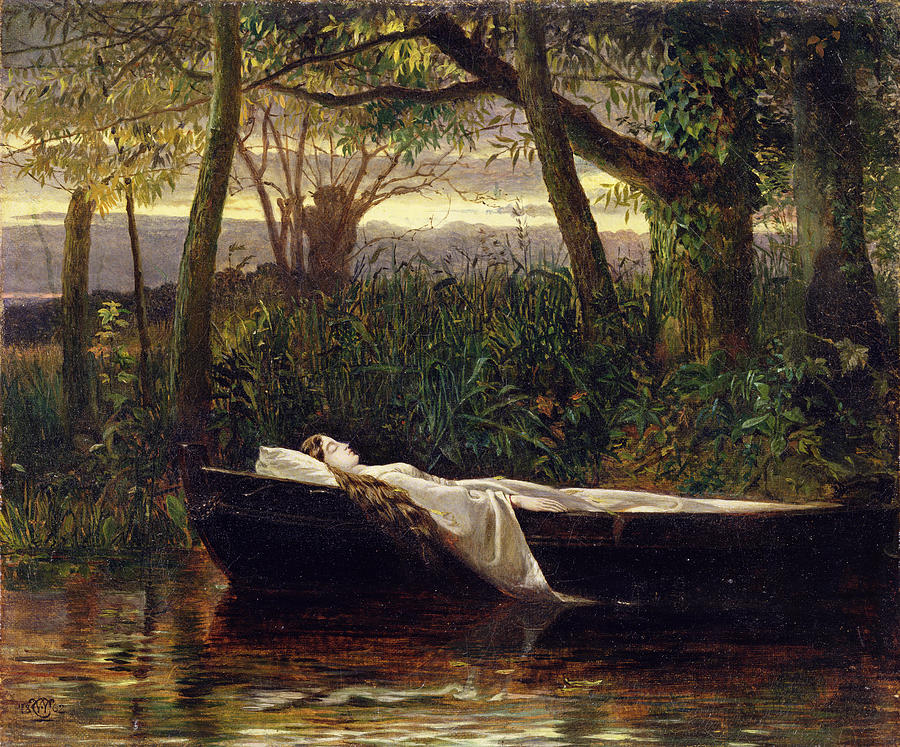 900x747 The Lady Of Shalott Painting By Walter Crane - The Lady Of Shalott Painting