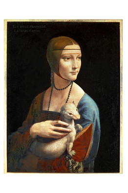 262x394 Leonardo Da Vinci's Masterpiece - The Lady With The Ermine Painting
