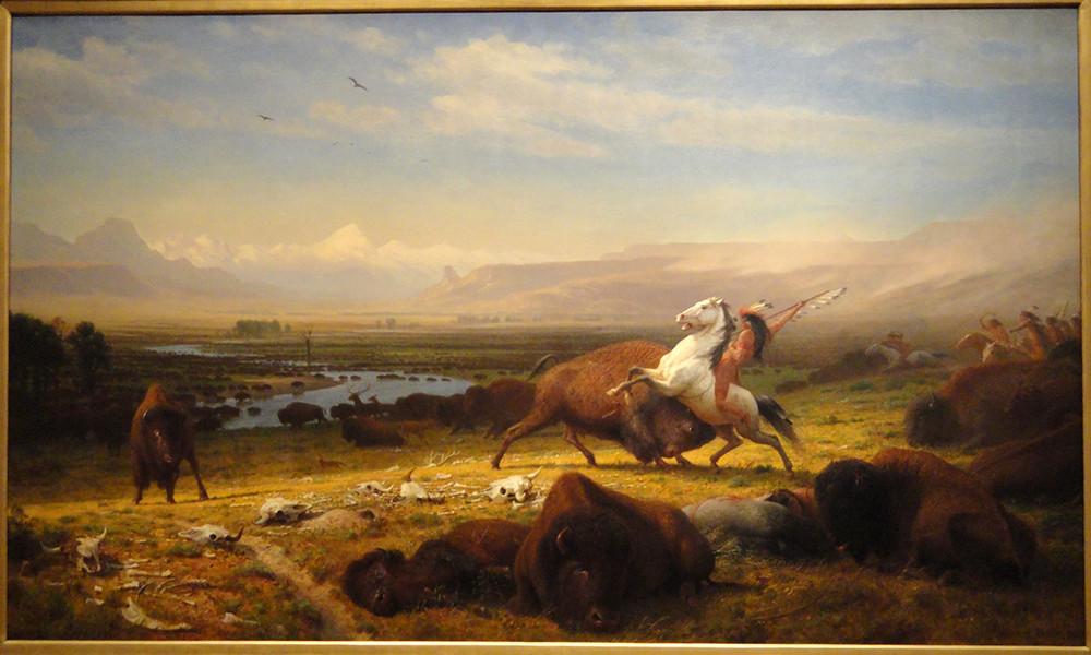 1000x600 Albert Bierstadt - The Last Buffalo Painting