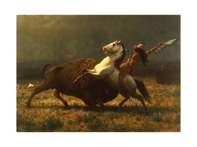 400x300 The Last Of The Buffalo, C.1888 Giclee Print By Albert Bierstadt - The Last Buffalo Painting