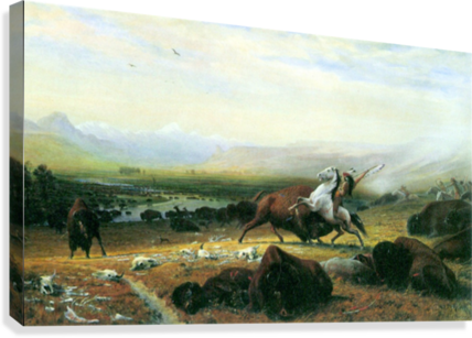 428x307 The Last Buffalo By Bierstadt - The Last Buffalo Painting