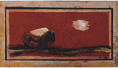 500x288 Garrison Paintings Abstract Painter Rogoway Turquoise Tortoise - The Last Buffalo Painting