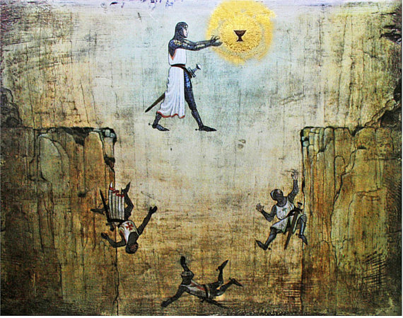 570x449 Indiana Jones And The Last Crusade Grail Knight Leap Of Faith - The Last Crusader Painting