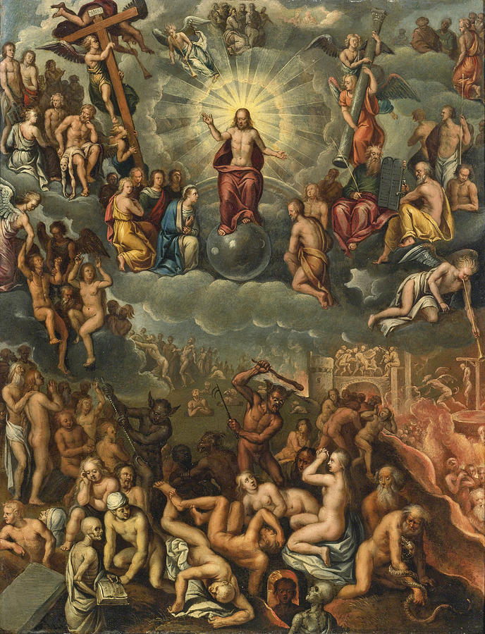 688x900 The Last Judgment Painting By Follower Of Crispin Van Den Broeck - The Last Judgment Painting