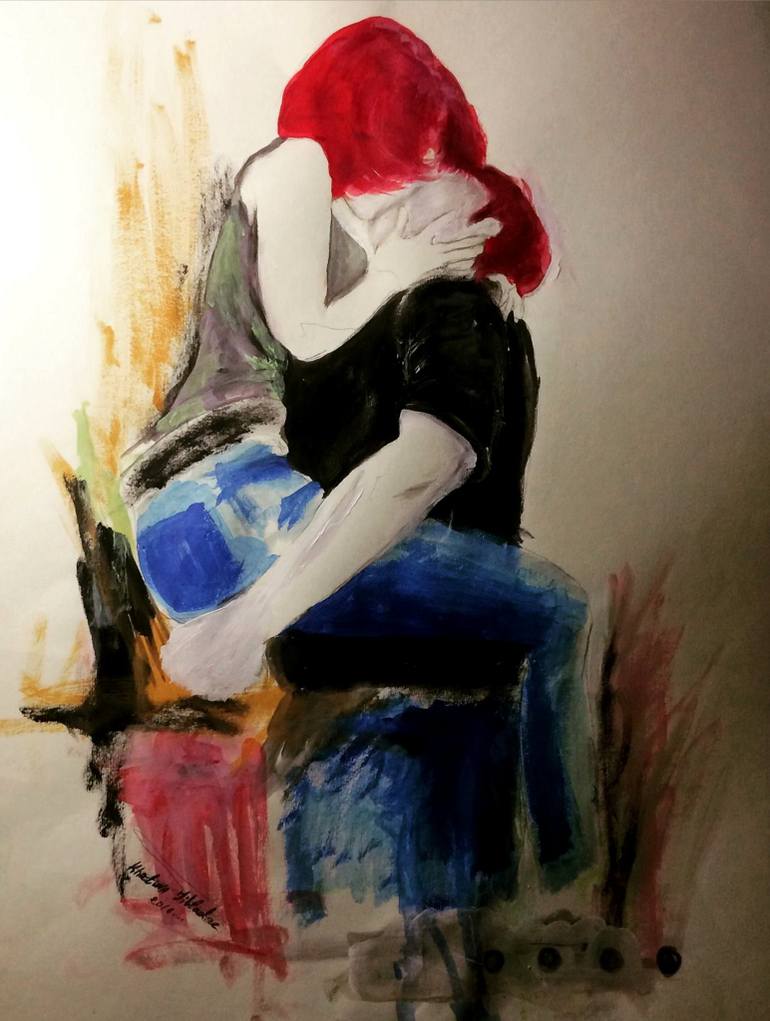 770x1021 Saatchi Art Just One Last Kiss Painting By Khatuna Jibladze - The Last Kiss Painting
