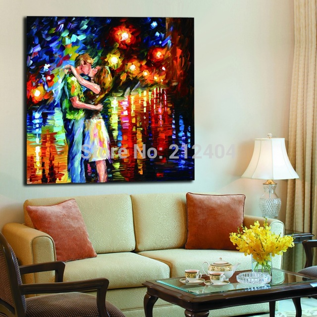 640x640 The Last Kiss Color Palette Oil Painting Printed On Canvas - The Last Kiss Painting