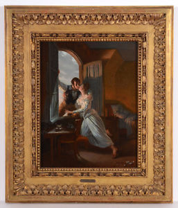 257x300 Jean Baptiste Lecoeur (1795 1838) The Last Kiss,high Quality - The Last Kiss Painting
