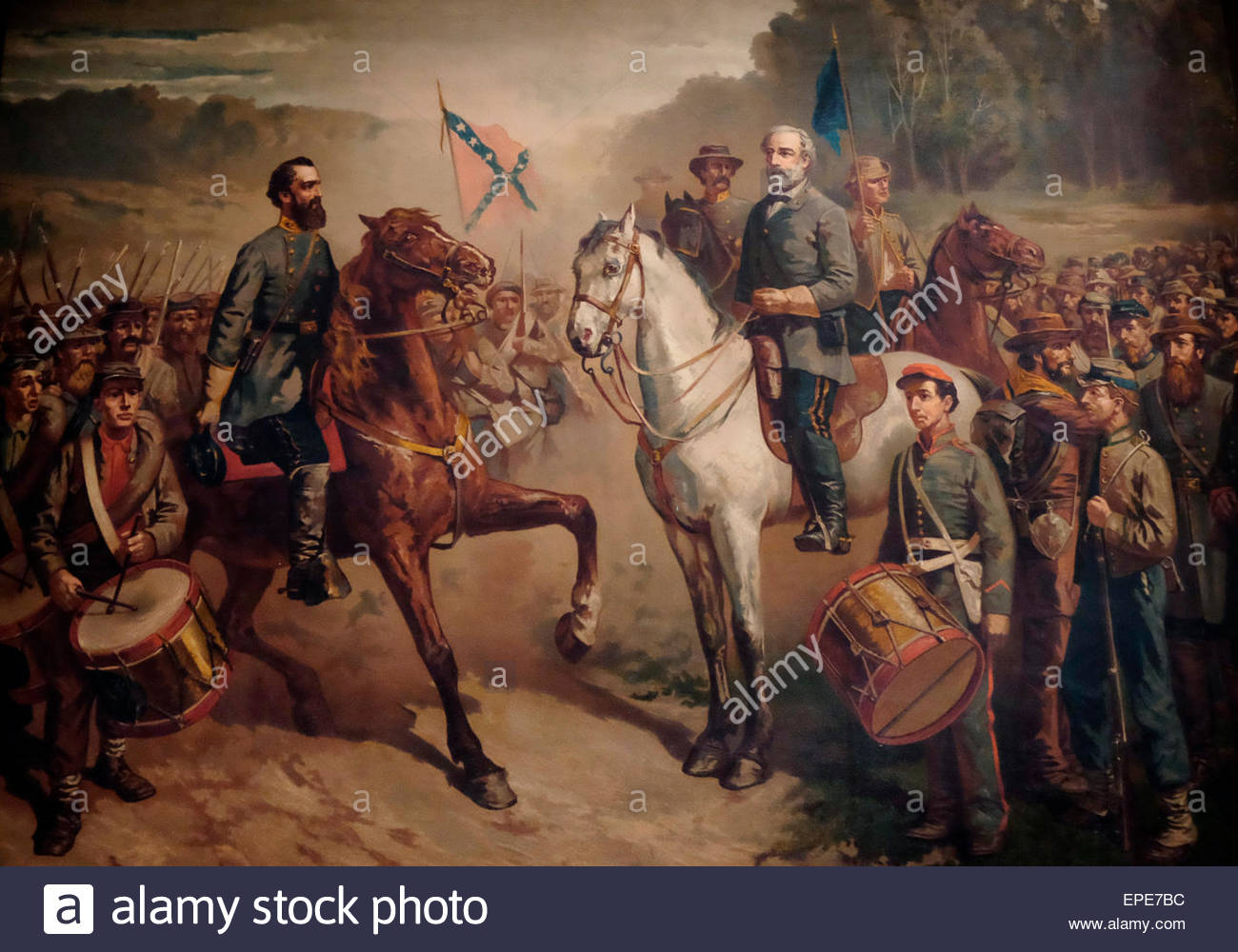 1300x1000 Last Meeting Between General Stonewall Jackson And General Robert - The Last Meeting Painting