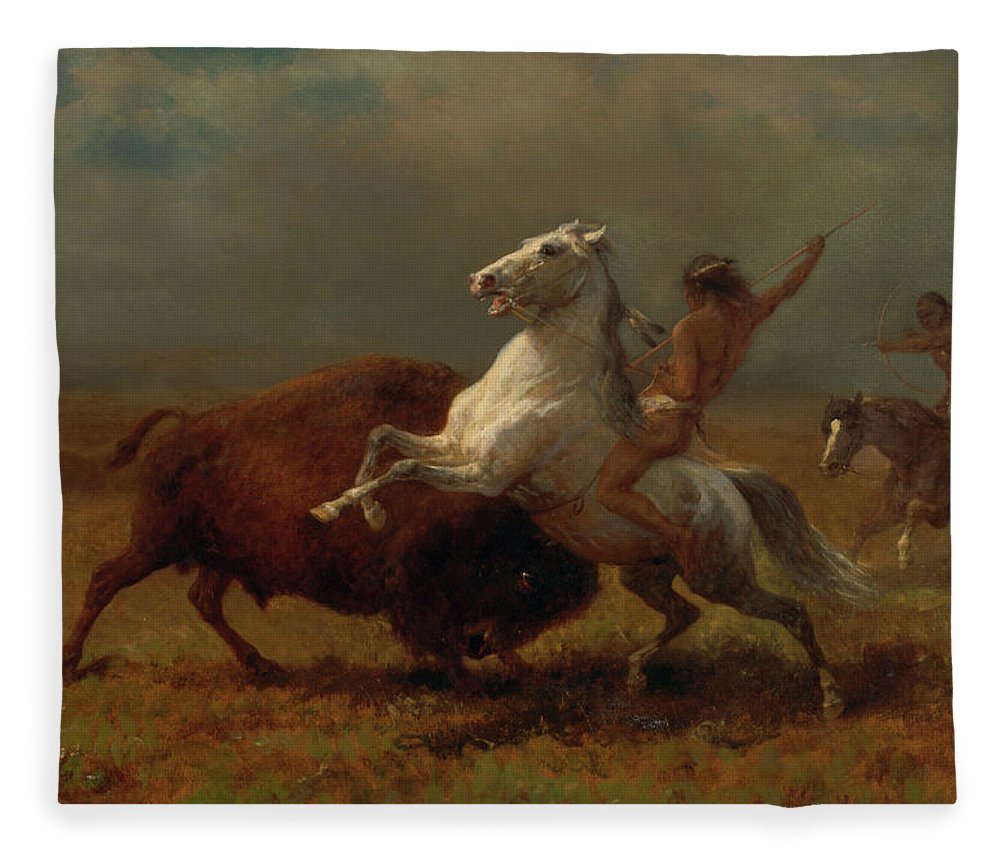 1000x860 Study For The Last Of The Buffalo Fleece Blanket For Sale By - The Last Of The Buffalo Painting