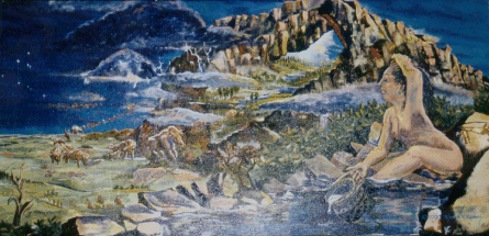 445x215 The Last Buffalo Herd 1996 Donald R Ricker Original Oil Painting - The Last Of The Buffalo Painting