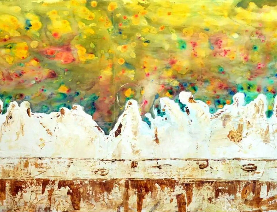 961x736 The Last Supper Abstract Art Amen, Amen I Say - The Last Supper Abstract Painting