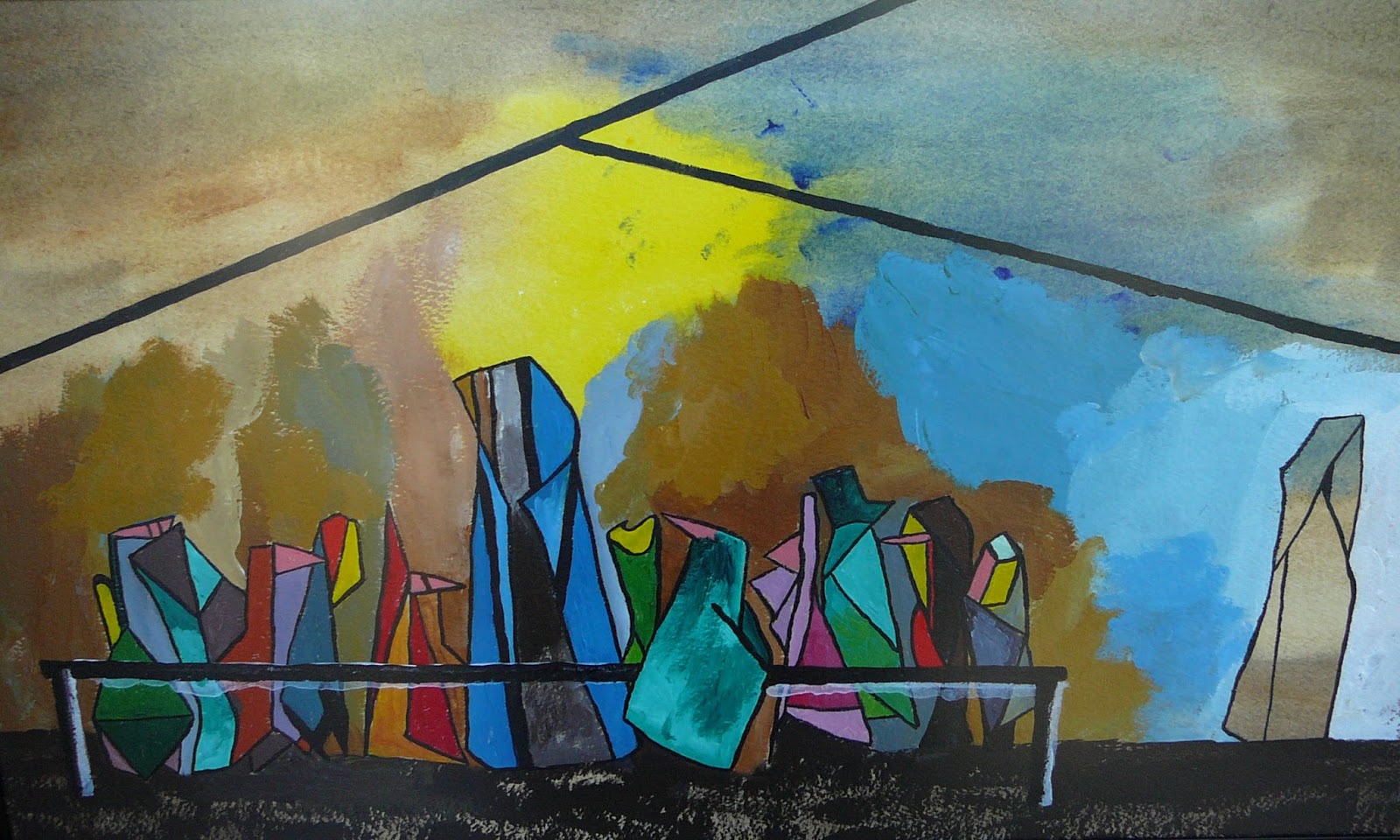 1600x960 Art With A View Abstract Last Supper - The Last Supper Abstract Painting