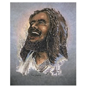 300x300 Multi Cultural Jesus Laughing Art Print Werock Inc. - The Laughing Jesus Painting