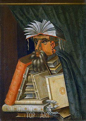 284x400 The Librarian Arcimboldo Painting Reproduction 133 Topofart - The Librarian Painting