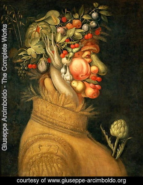 464x600 Giuseppe Arcimboldo - The Librarian Painting