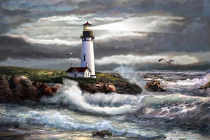 300x200 Lighthouse Oil Paintings Fine Art America - The Lighthouse Painting