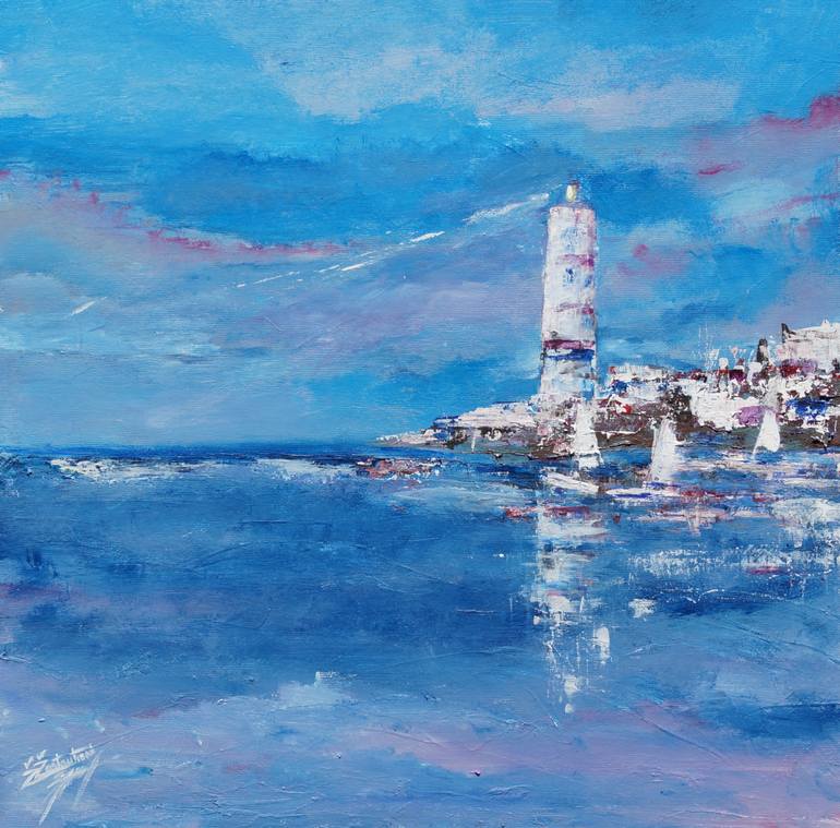 770x759 Saatchi Art The Lighthouse Painting By Zivile Z - The Lighthouse Painting