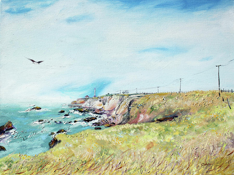 900x672 To The Lighthouse Tribute To Virginia Woolf Painting By Asha - The Lighthouse Painting