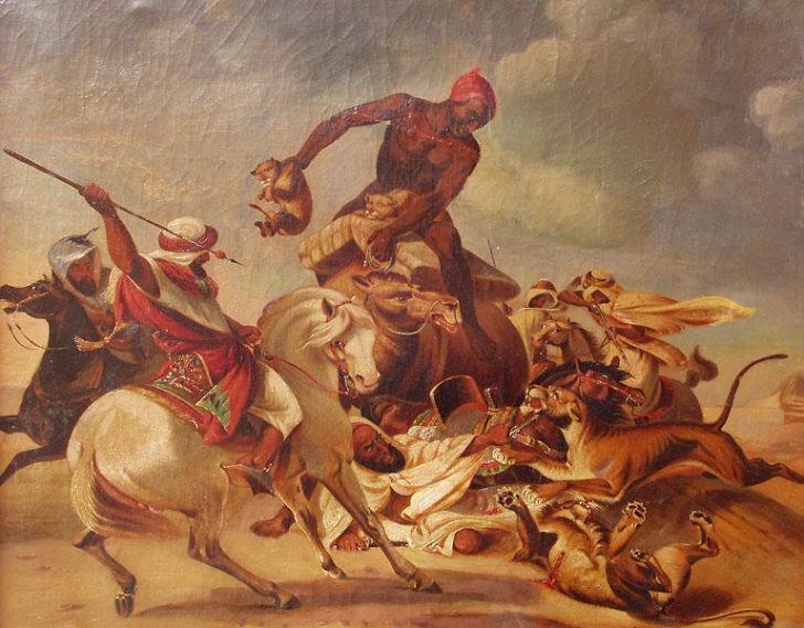 728x569 The Lion Hunt Painting ~ Wcdf - The Lion Hunt Painting