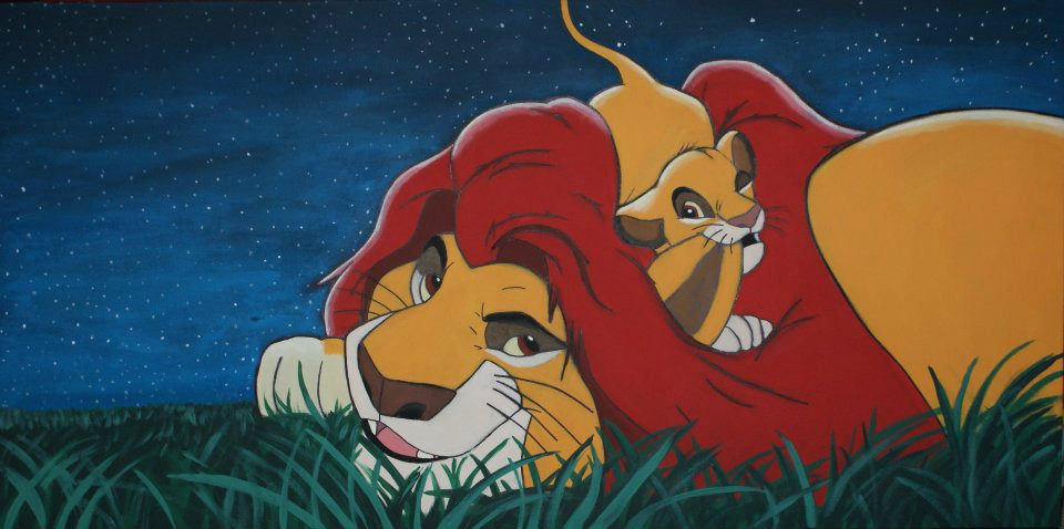 960x478 Disney's The Lion King Simba Amp Mufasa Acrylic Painting - The Lion King Painting