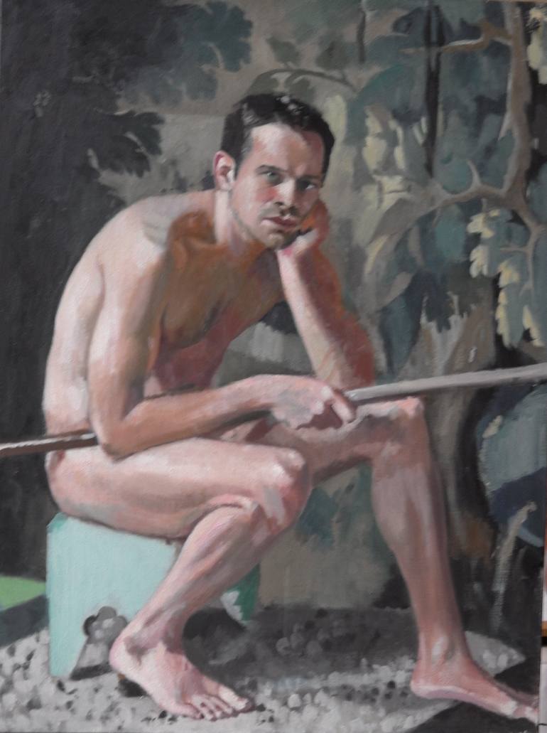 770x1031 Saatchi Art Daniel The Lion Tamer Painting By Dorian Allworthy - The Lion Tamer Painting