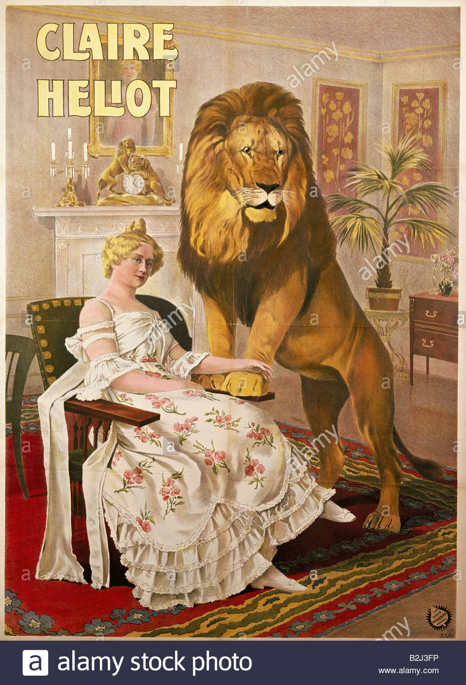 947x1390 Advertising, Circus, Poster Showing The Lion Tamer Claire Heliot - The Lion Tamer Painting
