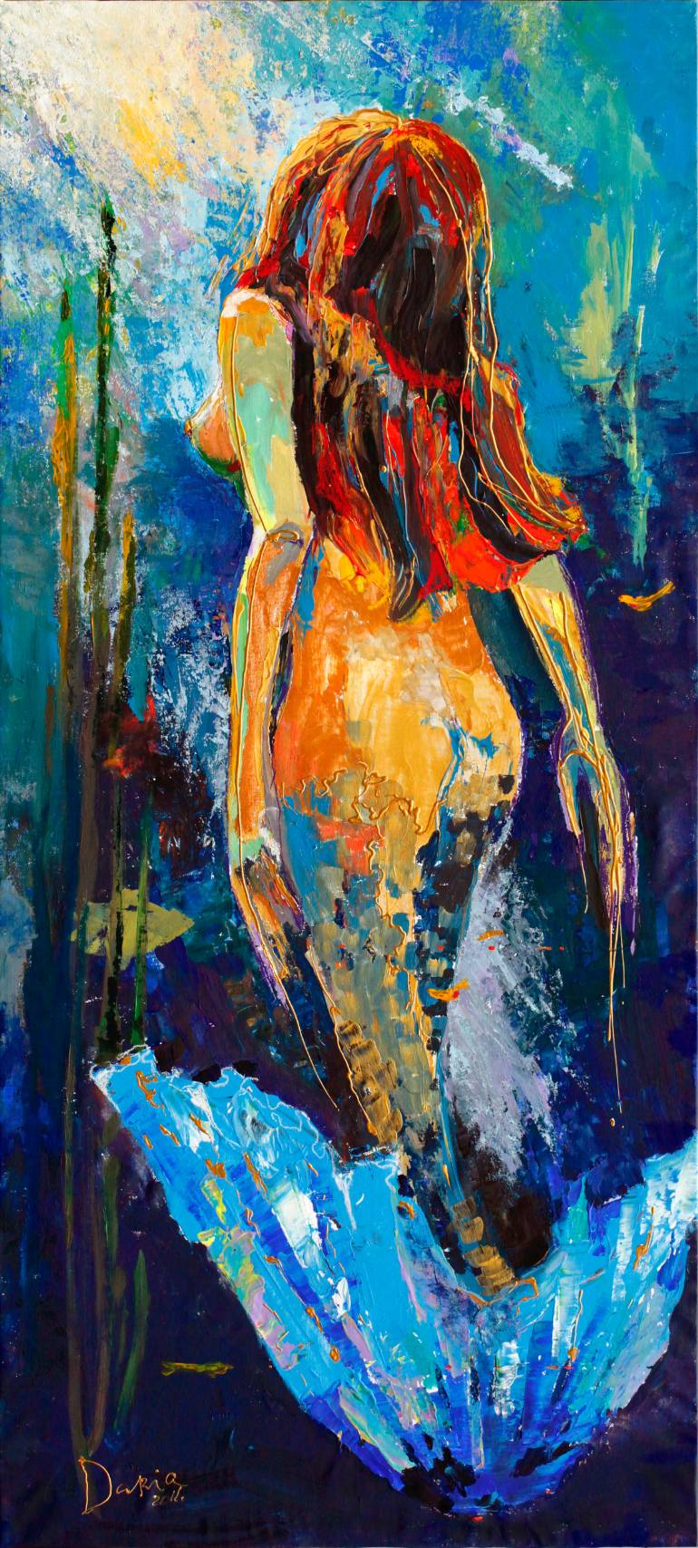 770x1708 Saatchi Art Little Mermaid Painting By Daria Bagrintseva - The Little Mermaid Painting