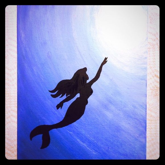 580x580 The Little Mermaid Ariel Swimming Paintings - The Little Mermaid Painting