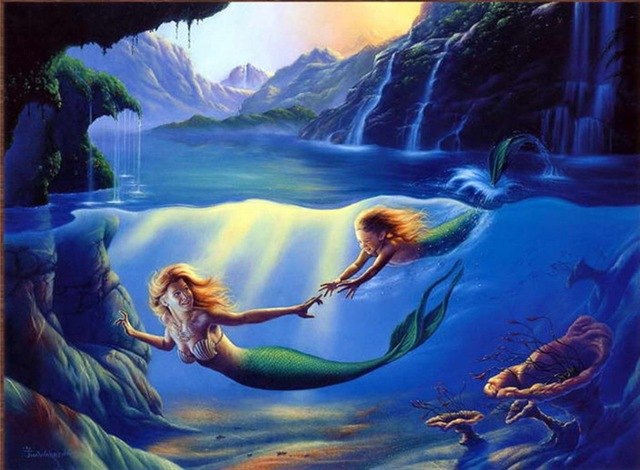 640x470 Hd Print Modern Home Decor Art Wall Animals Little Mermaid - The Little Mermaid Painting