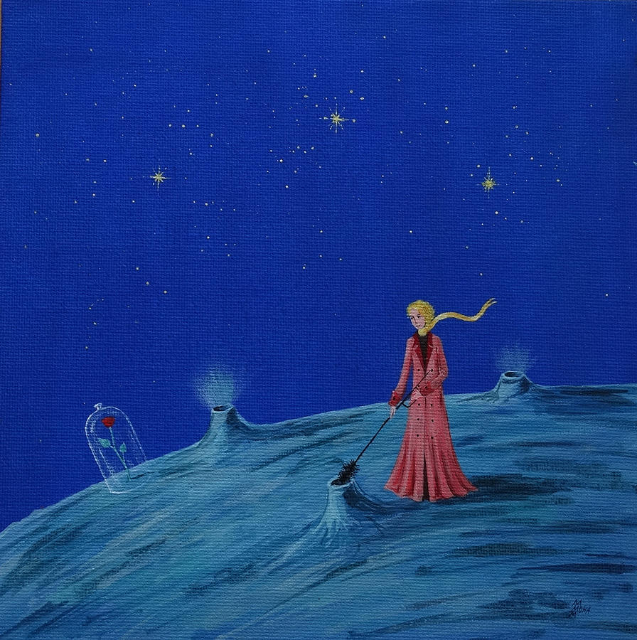 896x900 The Little Prince And The Vulcans Painting By Mona Moneva - The Little Prince Painting