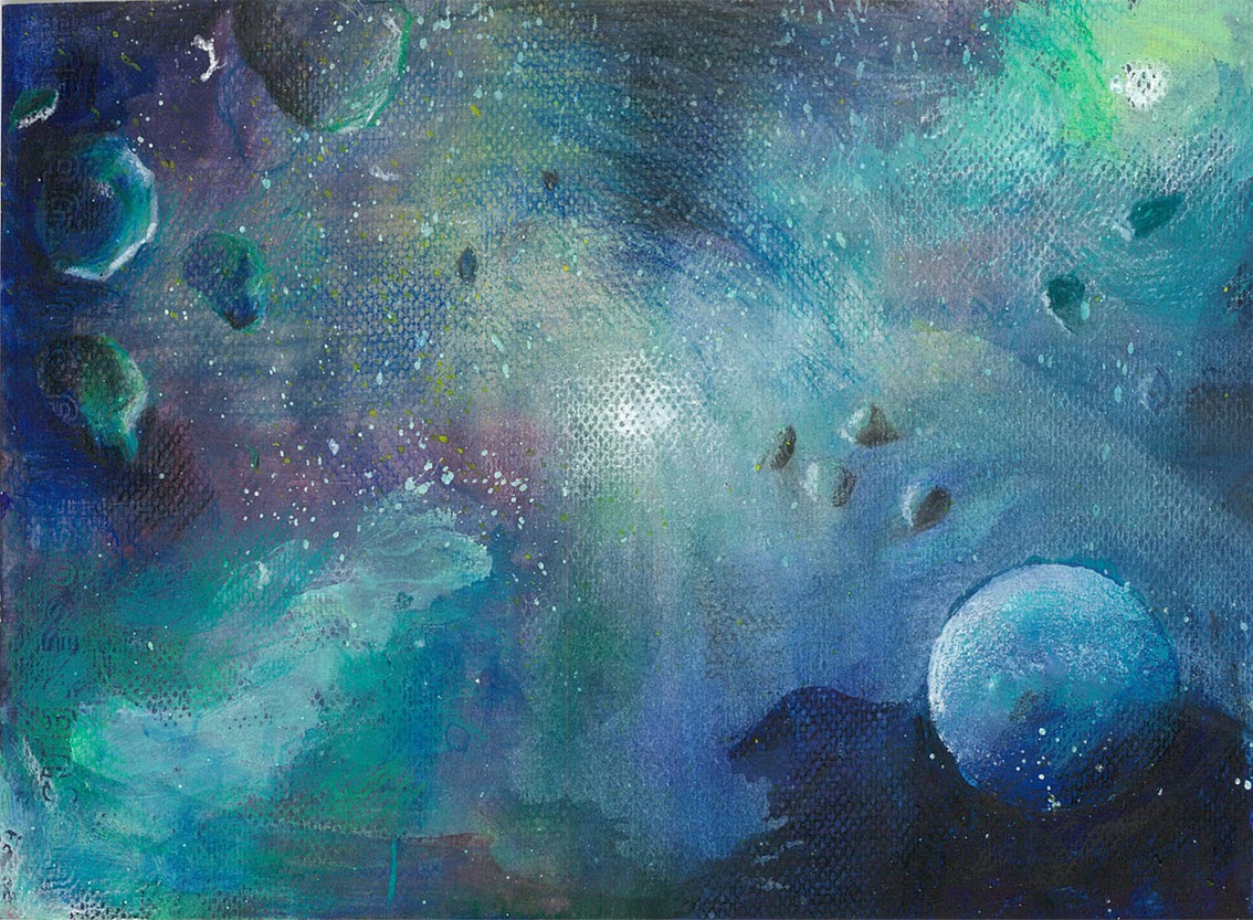 1134x833 Rockhong Art Cosmic Painting For The Little Prince - The Little Prince Painting