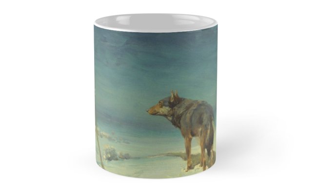 646x400 Alfred Kowalski Lone Wolf In Winter Oil Painting Mugs By - The Lone Wolf Painting Alfred Kowalski