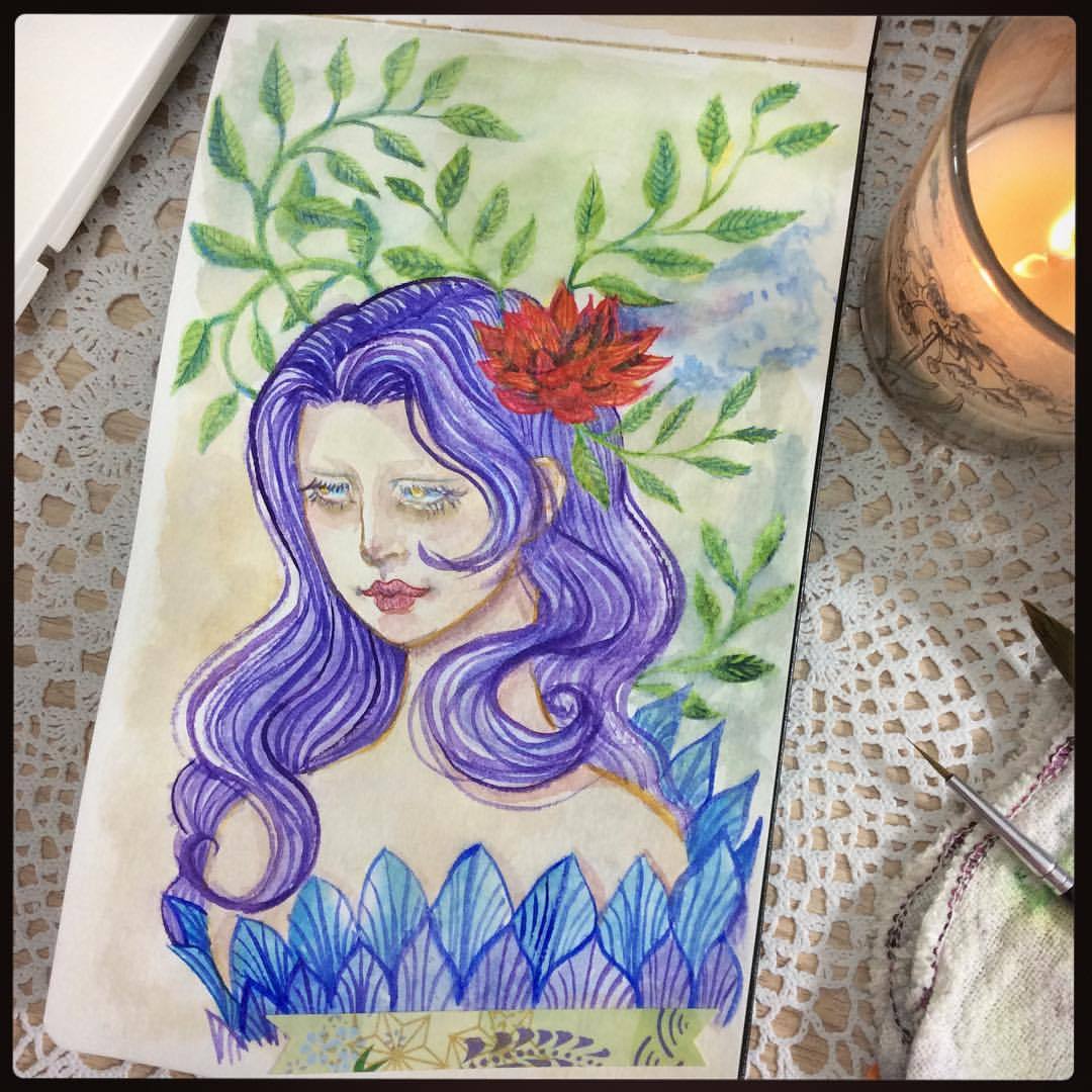 1080x1080 Moth Maiden - The Lonely Maiden Painting