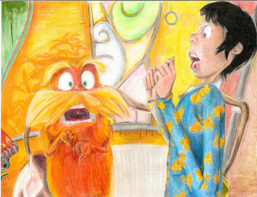 900x690 The Lorax And Thece'Ler Screaming By Miaeill - The Lorax Painting