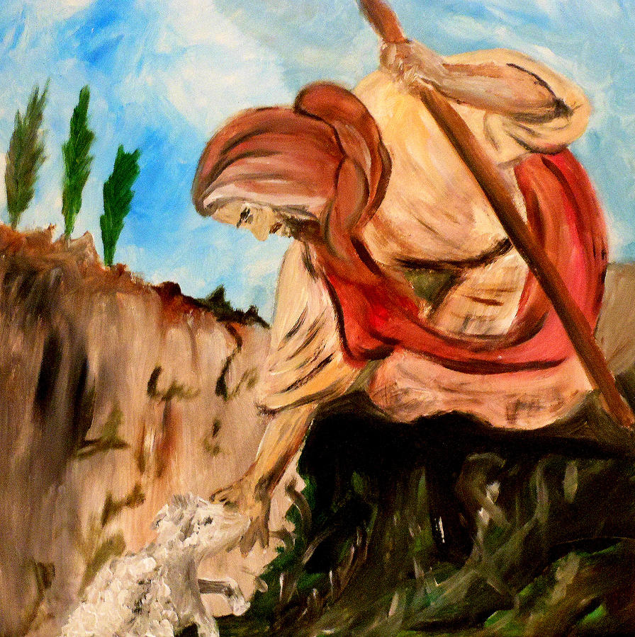 896x900 The Lord Is My Shepherd Painting By Amanda Dinan - The Lord Is My Shepherd Painting