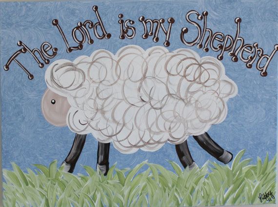 570x424 The Lord Is My Shepherd 16x20 Painting Lord And Sunday School - The Lord Is My Shepherd Painting