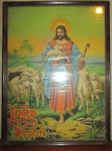 223x300 Vintage Wood Framed Jesus Religious The Lord Is My Shepherd - The Lord Is My Shepherd Painting
