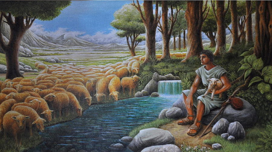 900x504 Lord Is My Shepherd Painting By Richard Simandjuntak - The Lord Is My Shepherd Painting