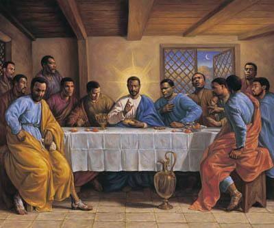 400x333 The Last Supper By Sarah Jenkins The Black Art Depot - The Lords Supper Painting