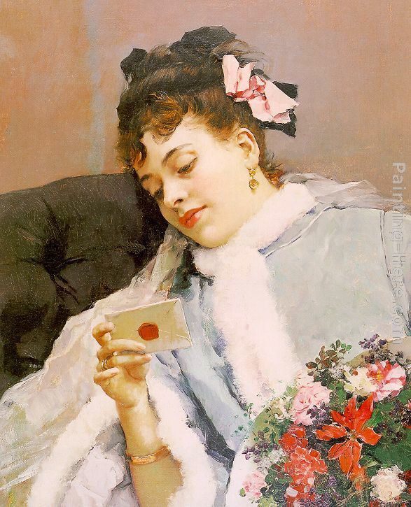 587x725 Raimundo De Madrazo Y Garreta Love Letter Painting Best - The Love Letter Painting