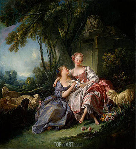 463x509 The Love Letter Boucher Painting Reproduction 4045 Topofart - The Love Letter Painting