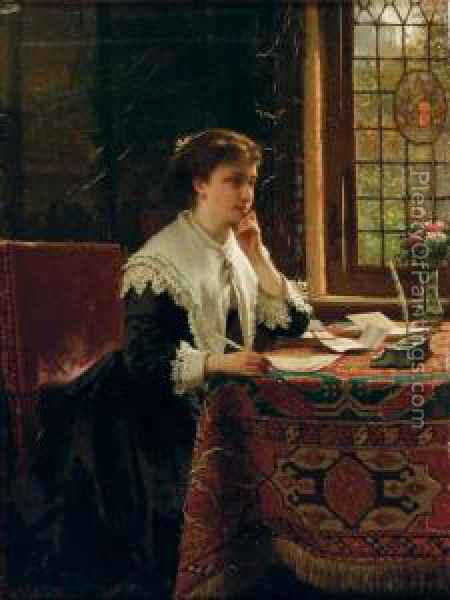 450x600 The Love Letter Oil Painting Reproduction By Hendrik Jacobus - The Love Letter Painting