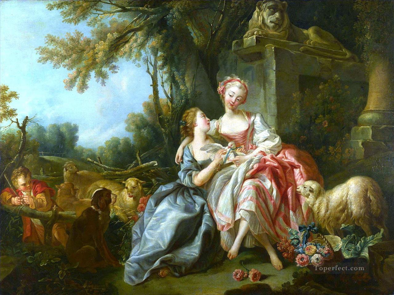 1280x960 The Love Letter Pink Francois Boucher Painting In Oil For Sale - The Love Letter Painting