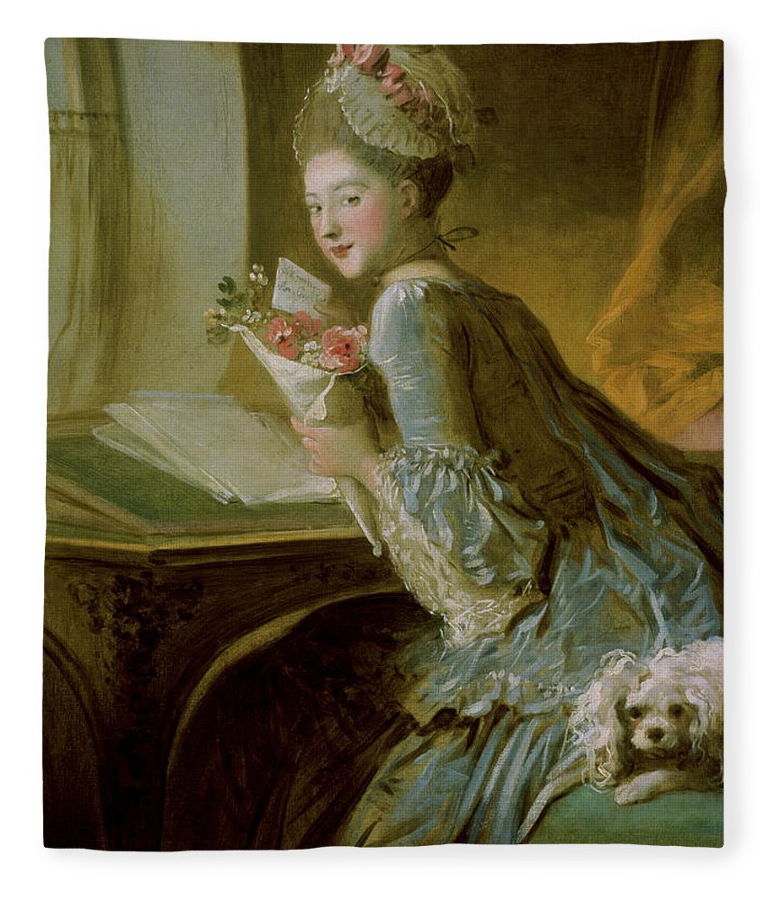 860x1000 The Love Letter Fleece Blanket For Sale By Jean Honore Fragonard - The Love Letter Painting Jean Honore Fragonard