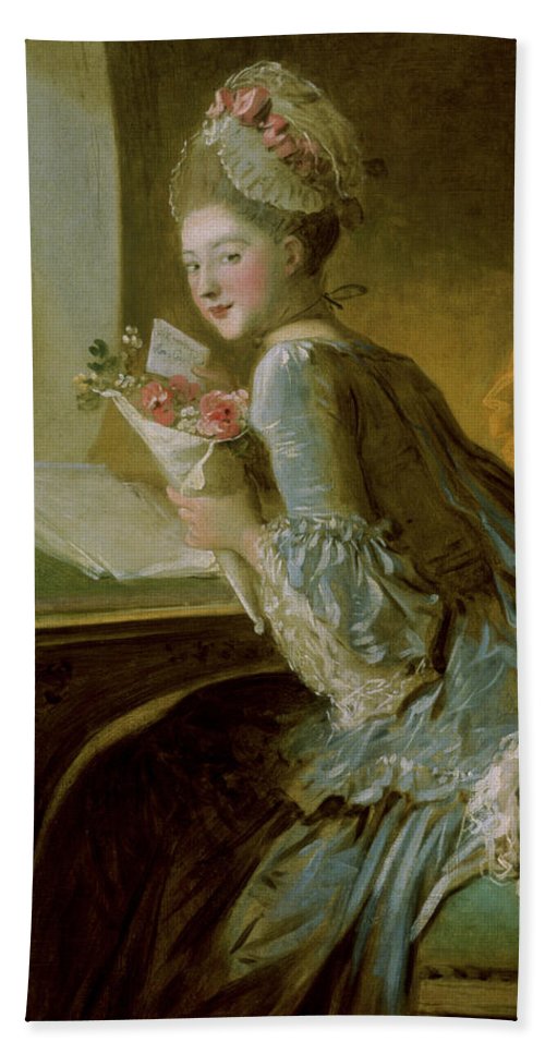 500x967 The Love Letter Hand Towel For Sale By Jean Honore Fragonard - The Love Letter Painting Jean Honore Fragonard