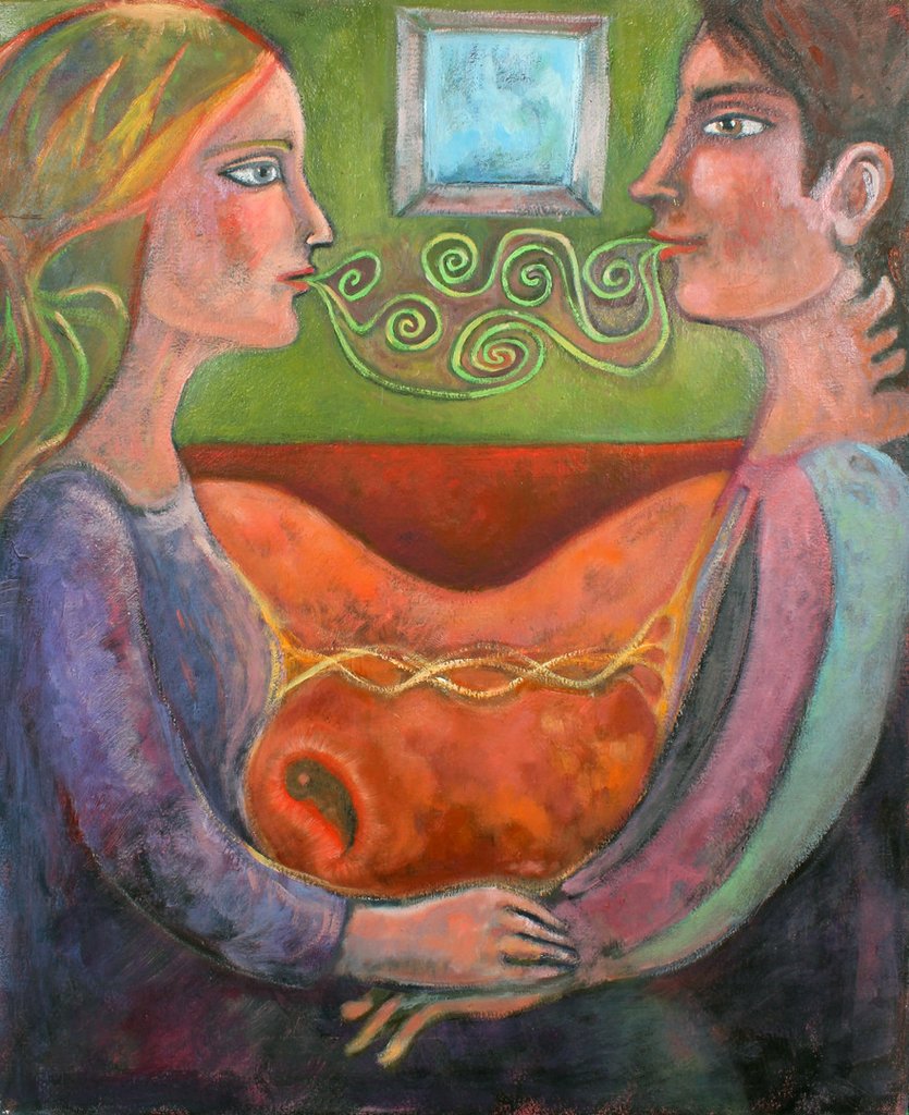 835x1024 Lovers The Art Of Conversation Of The Heart 24 X 30 Oil Painting - The Lovers Painting