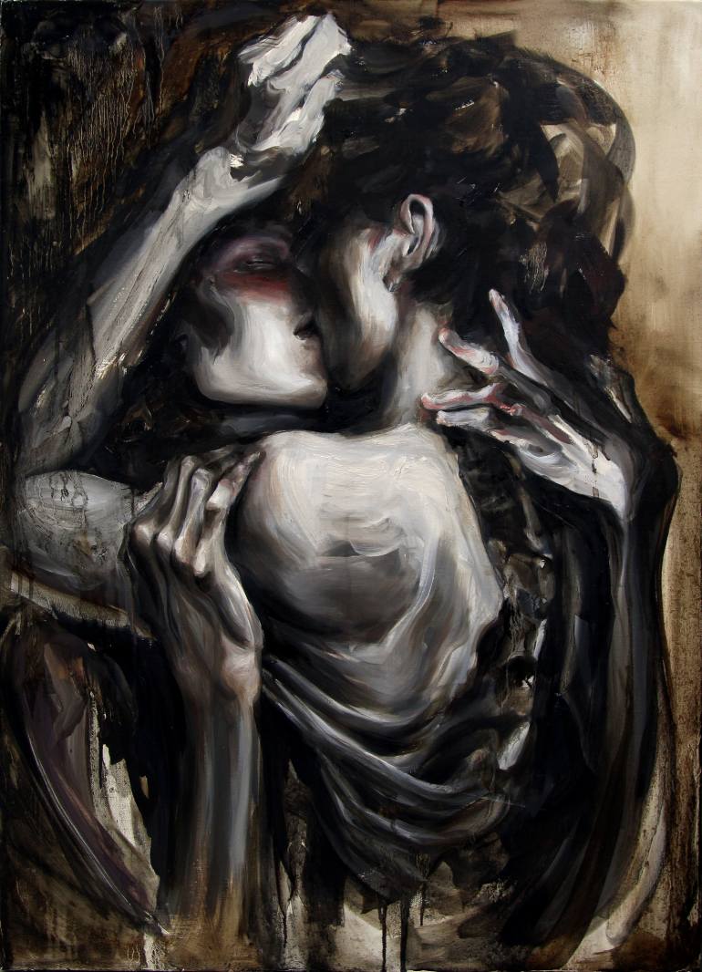 770x1066 Saatchi Art Lovers Painting By Dabin Lee - The Lovers Painting