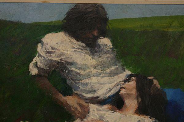 600x400 Aldo Luongo Original Acrylic Painting The Lovers - The Lovers Painting
